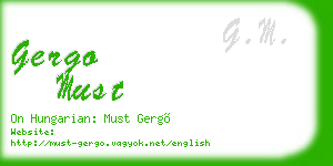 gergo must business card
