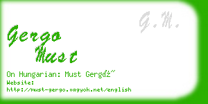 gergo must business card